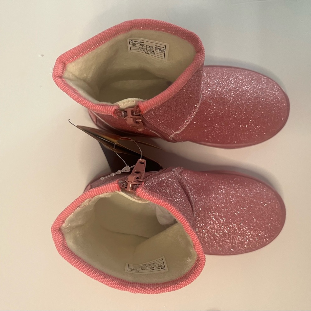 Oomphies Toddler Girls Pink Boots Glitter Size 8 New In Box - Picture 3 of 9